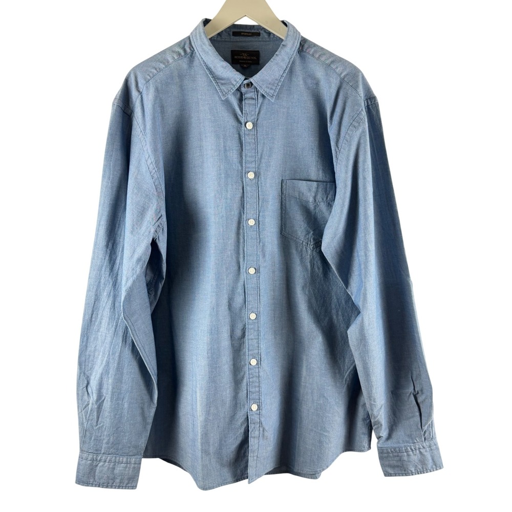 Rodd & Gunn Mens XL Blue Cotton Button Down Shirt Sports Fit Preppy Heritage